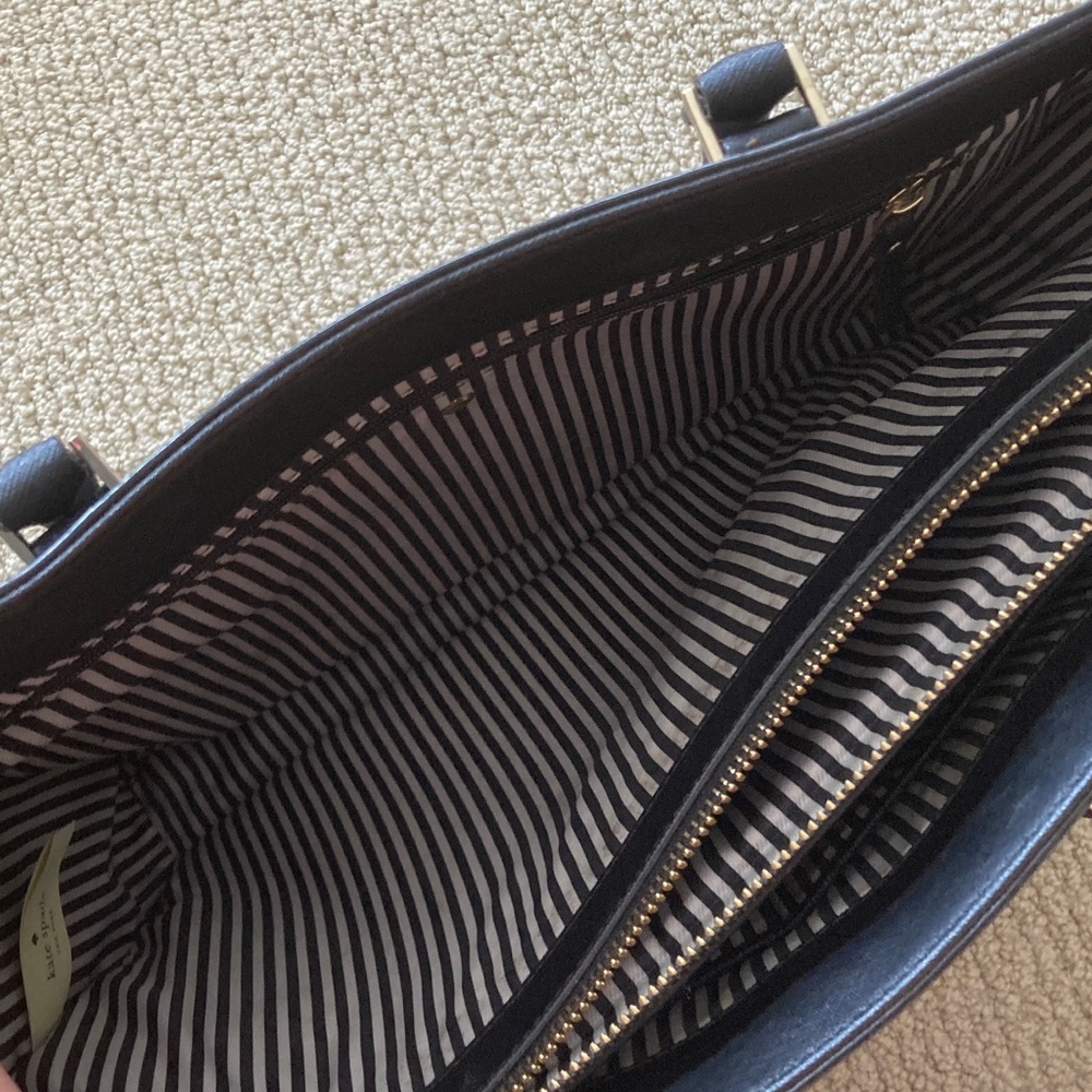 Kate Spade Large Black Tote Bag Multi Compartments Zip Top Closure Laptop EUC - Picture 9 of 12